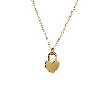 Heart Padlock 18k Gold Plated Friendship Necklace, 5 of 11