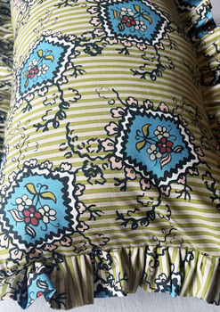 Frill Trim Cotton Cushion, 2 of 7