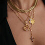 18 K Gold Colourful Cross Gemstone Rosary Necklace, thumbnail 3 of 8