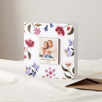 Illustrated Florals Photo Magnet Mother's Day Card, 2 of 2