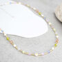 Blossom 16 Inch Beaded Pastel And Gold Coloured Necklace, thumbnail 2 of 4