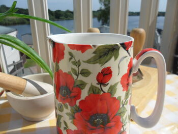 Medium Jug In Red Poppy Design, 5 of 9