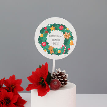 Christmas Wreath Cake Topper, 5 of 6