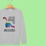 'Girls Like Dinosaurs Too' Personalised Girls Sweatshirt, thumbnail 3 of 12