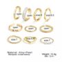 10 Piece Boho Silver Gold Plated Stackable Ring Set, thumbnail 4 of 5
