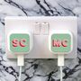 Set Of Two Monogrammed Leather Charger Stickers, thumbnail 1 of 7