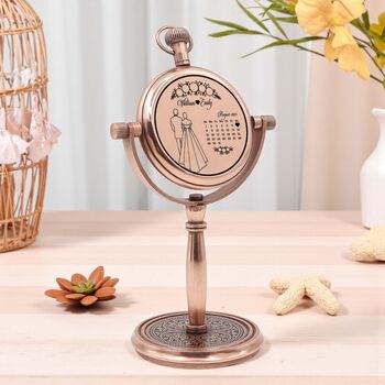 Personalised 50th Anniversary Copper Desk Clock Gift With Engraving, 8 of 12