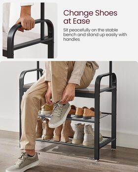 Coat Rack With Shoe Storage Bench And Hooks, 7 of 9