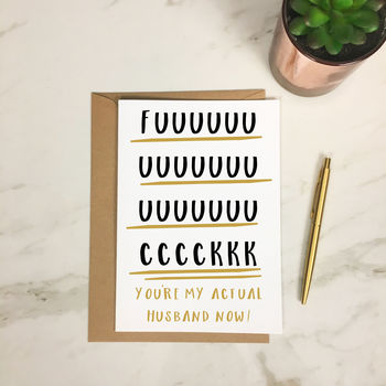 Rude Adult Humour 'You're My Husband Now' Wedding Card, 3 of 3