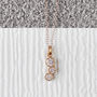 White Topaz Rose/Gold Plated Triple Birthstone Necklace, thumbnail 1 of 4