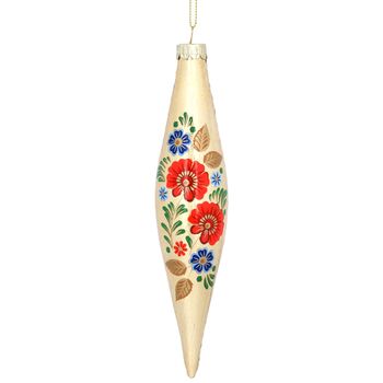 Folk Art Drop Glass Tree Decoration, 2 of 3