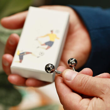 Dad's Football Design Cufflinks In A Gift Box, 3 of 12