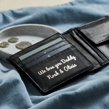 Personalised Script Message Leather Popper Wallet, 2 of 4