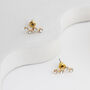Zig Zag Ear Climber Crystal Studs Earrings, thumbnail 1 of 2