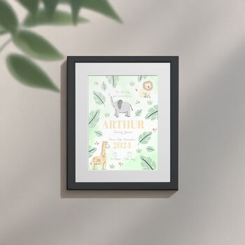 Personalised On The Day You Were Born Safari Framed Print, 6 of 10