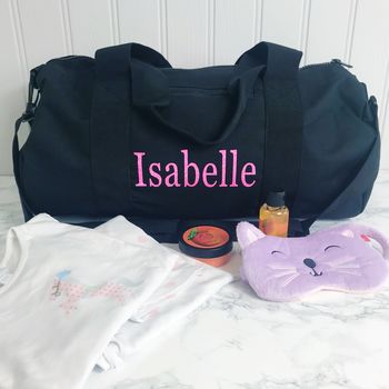 Girls Personalised Star Design Sleepover Bag, 6 of 9