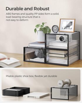 Pack Of Shoe Boxes Stackable Shoe Storage Organisers, 6 of 9