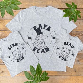 Papa Bear And Cub Organic T Shirt Set, 3 of 6