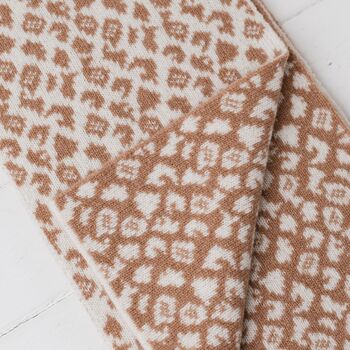 Leopard Lambswool Reversible Scarf, 5 of 12