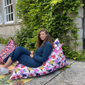 Outdoor Beanbag In Floral Bloom Stripe, 3 of 4