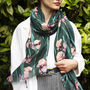 Personalised Orchids Gold Print Scarf, thumbnail 1 of 12