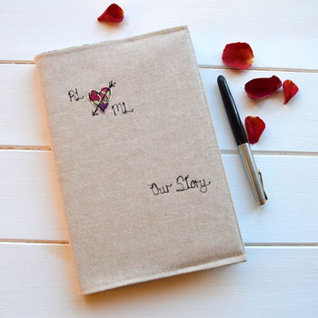 'Our Story' Personalised Linen Notebook, 2 of 10