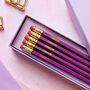 Purple Personalised Pencil Gift Set, thumbnail 1 of 2