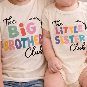 Big Brother/ Sister Club Organic Kids T Shirt, 2 of 4