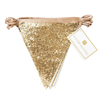 Luxe Gold Glitter Bunting Three Metres, 3 of 4