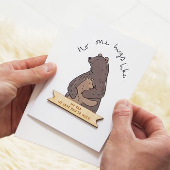 Personalised Bear Hug Family New Baby Card, 3 of 8