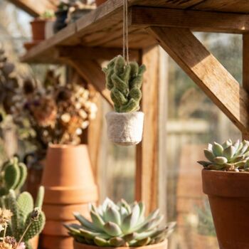 Handmade Hanging Felt Pot O' Flowers Decoration, 2 of 4