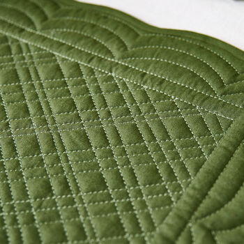 Emerald Quilted Scalloped Placemats, 3 of 5