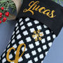 Personalised Black Knitted Christmas Stocking, thumbnail 3 of 4