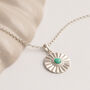 Sterling Silver Turquoise Sun Disc Necklace, thumbnail 3 of 5