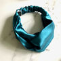 Mulberry Silk Hairband Twisted Knot Turban In Teal, thumbnail 1 of 3
