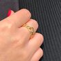 Gold Plated Figaro Chain Open Adjustable Ring, thumbnail 3 of 8