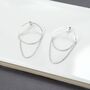 Sterling Silver Chain Curve Stud Earrings, thumbnail 1 of 3