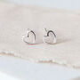 Tiny Sterling Silver Heart Stud Earrings, thumbnail 4 of 10