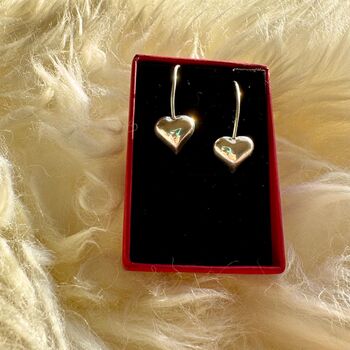 Heart Hoop Earrings In Shiny Sterling Silver, 4 of 4