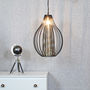 Designer Black Gold Round And Cone Lampshade, thumbnail 4 of 5