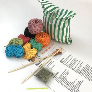 Cat Toy Hand Knitting Kit, 3 of 11