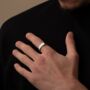 Personalised Silver Four Sided Family Band Ring, thumbnail 3 of 8