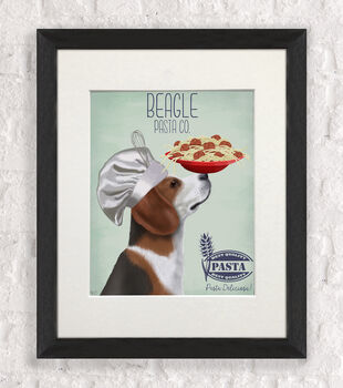 Beagle Pasta Company Art Print Framed Or Unframed, 6 of 7