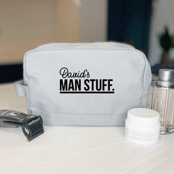 Man Stuff Men's Personalised Wash Bag, 5 of 8