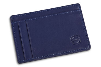 Blue Leather Card Holder With Rfid Protection, 3 of 5