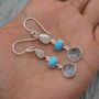 Moonstone Turquoise Blue Topaz Earrings, thumbnail 6 of 11