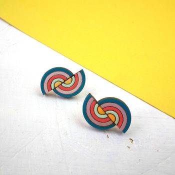 Rainbow Wooden Eco Stud Earrings, 4 of 5