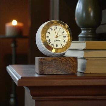 Golf Ball Clock With Personalised Wood Plinth, 10 of 12