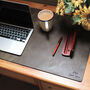 Vintage Leather Personalised Home Office Desk Mat, thumbnail 2 of 12
