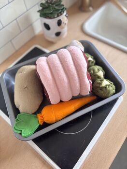 Pretend Play Felt Food Roast Dinner Set, 3 of 4